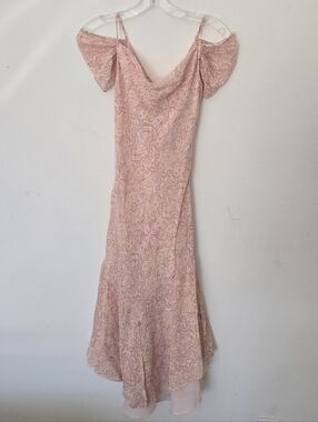 Express Pink Paisley Silk Midi Dress